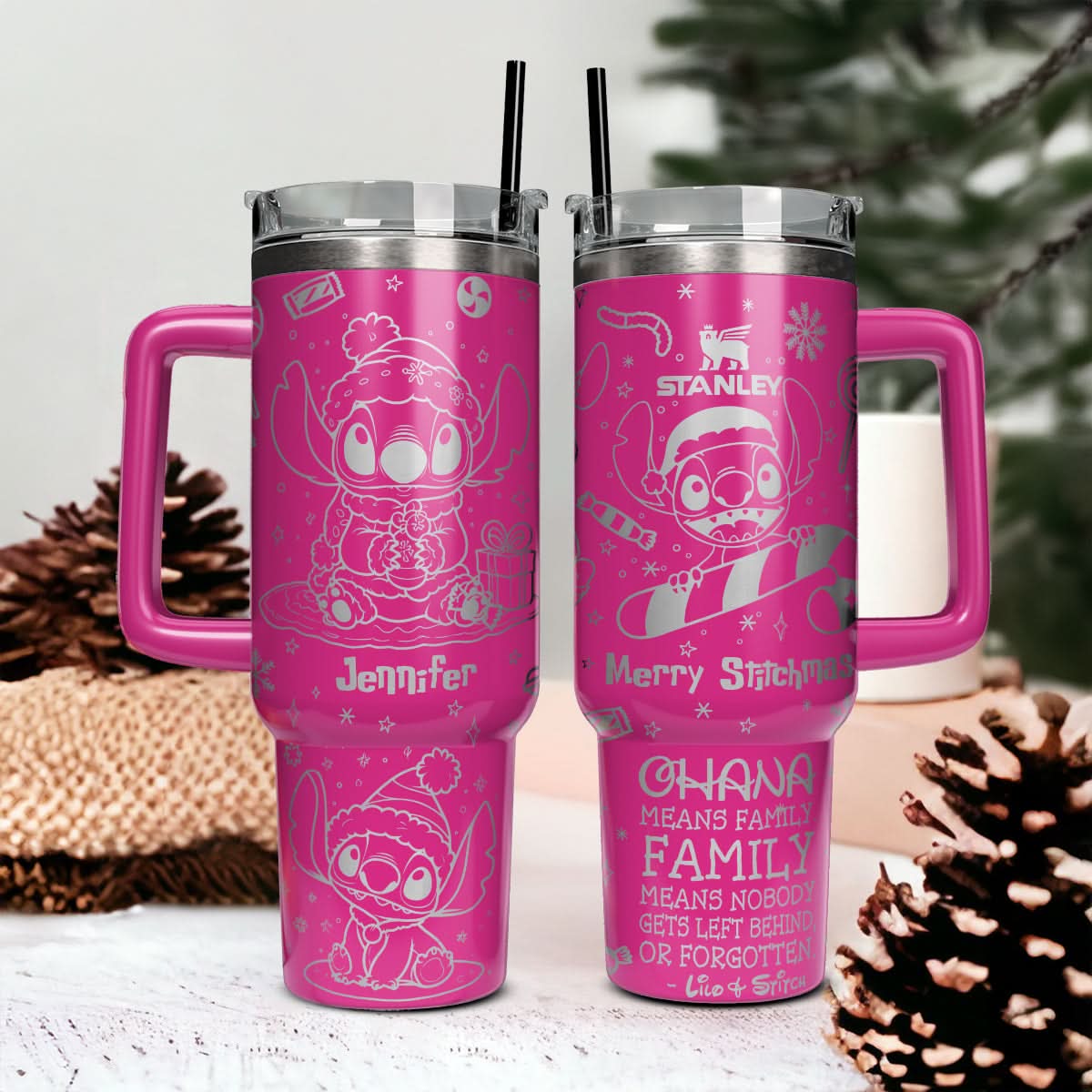 Stitch Cartoon Christmas Custom Stanley Cup 40 oz 30 oz Tumbler With HandleTVC2301444