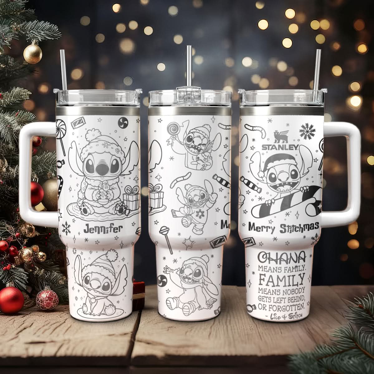 Stitch Cartoon Christmas Custom Stanley Cup 40 oz 30 oz Tumbler With HandleTVC2301445