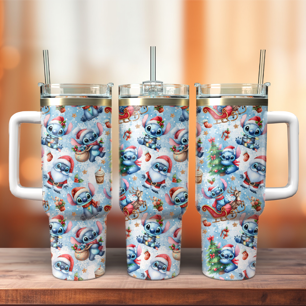 Stitch Cartoon Christmas Custom Stanley Cup 40 oz 30 oz Tumbler With HandleTVC2301484