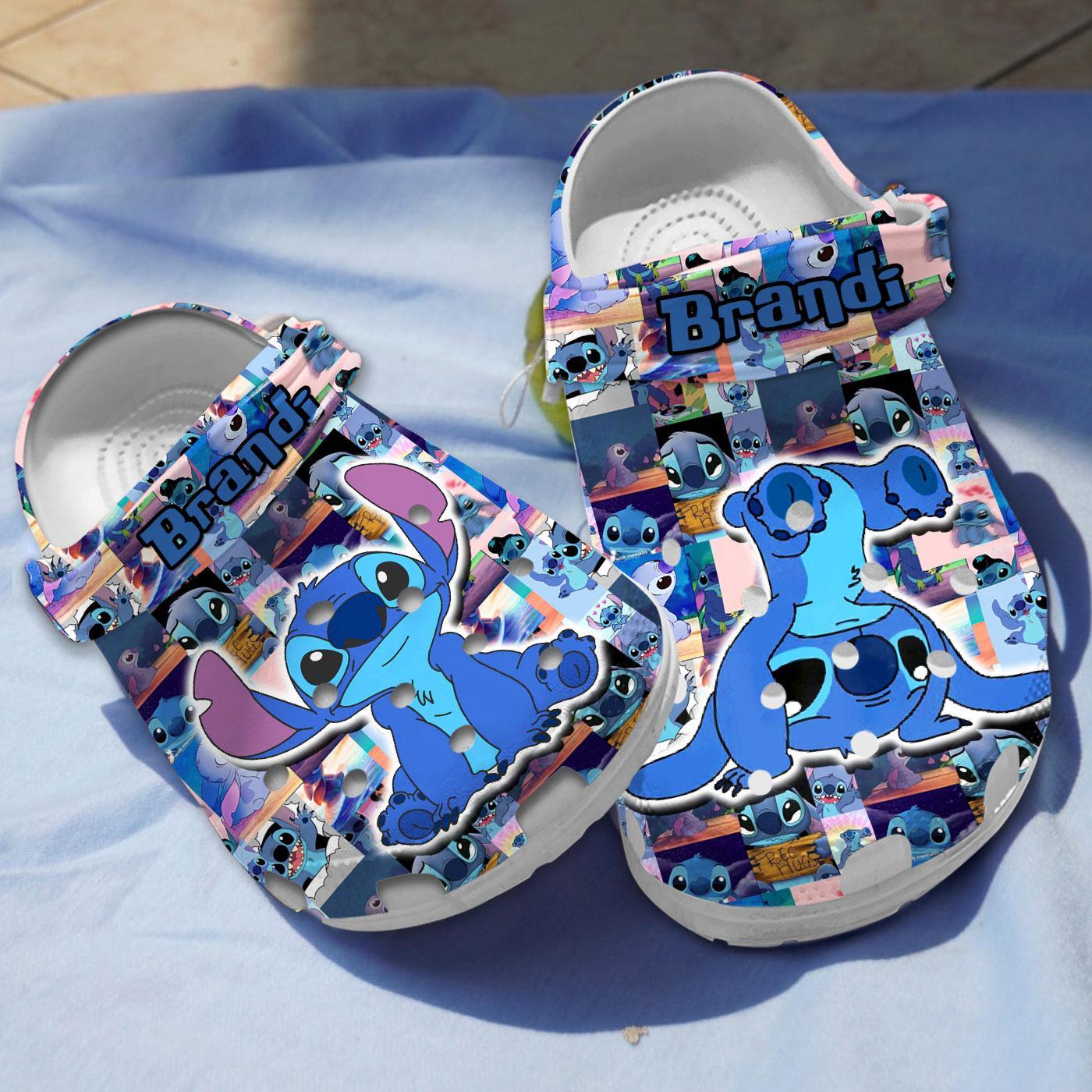 Stitch Cartoon Crocs Crocband Clogs Shoes Comfortable For Men Women and Kids