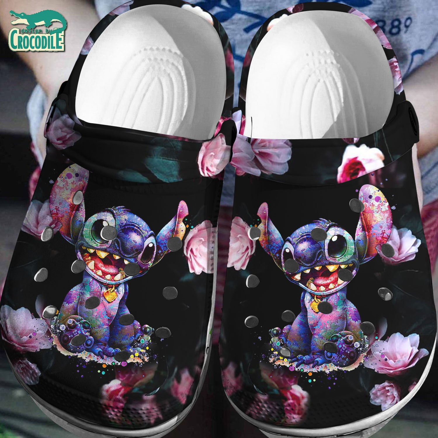 Stitch Cartoon Crocs Crocband Clogs Shoes Comfortable For Men Women and Kids
