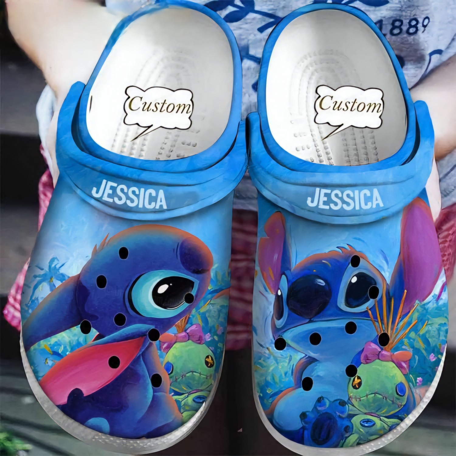 Stitch Cartoon Crocs Crocband Clogs Shoes Comfortable For Men Women and Kids