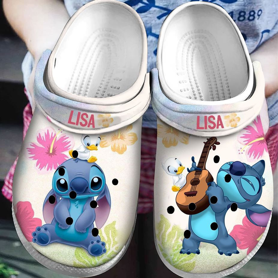 Stitch Cartoon Crocs Crocband Clogs Shoes Comfortable For Men Women and Kids