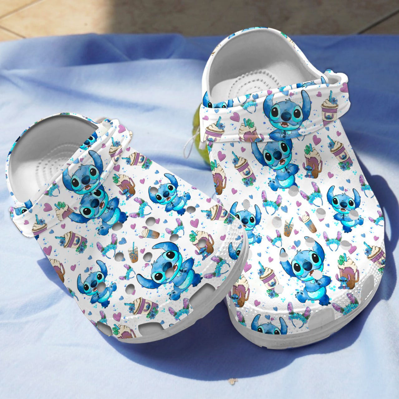 Stitch Cartoon Crocs Crocband Clogs Shoes Comfortable For Men Women and Kids