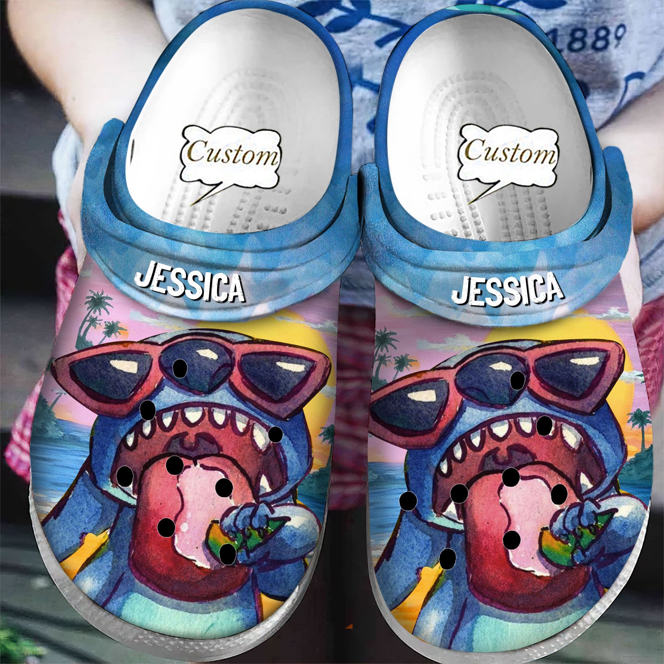 Stitch Cartoon Crocs Crocband Clogs Shoes Comfortable For Men Women and Kids