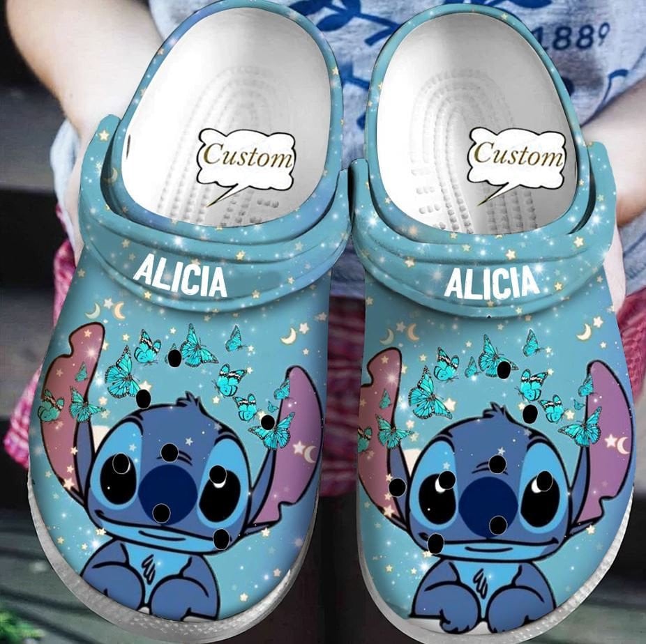 Stitch Cartoon Crocs Crocband Clogs Shoes Comfortable For Men Women and Kids