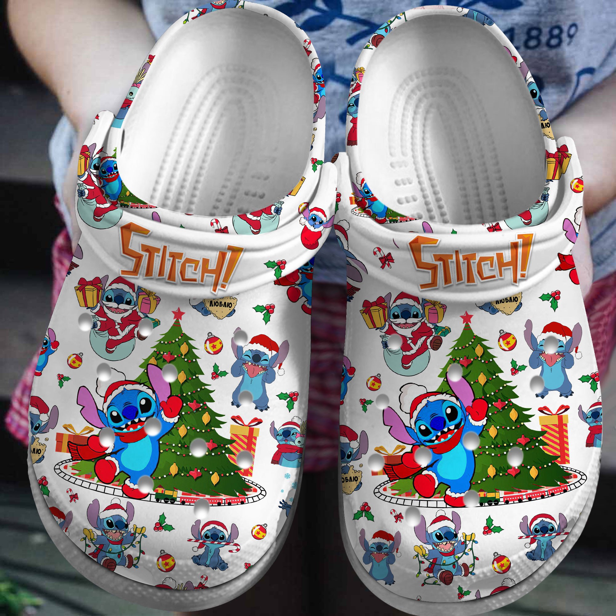 Stitch Cartoon Crocs Crocband Clogs Shoes Comfortable For Men Women and Kids