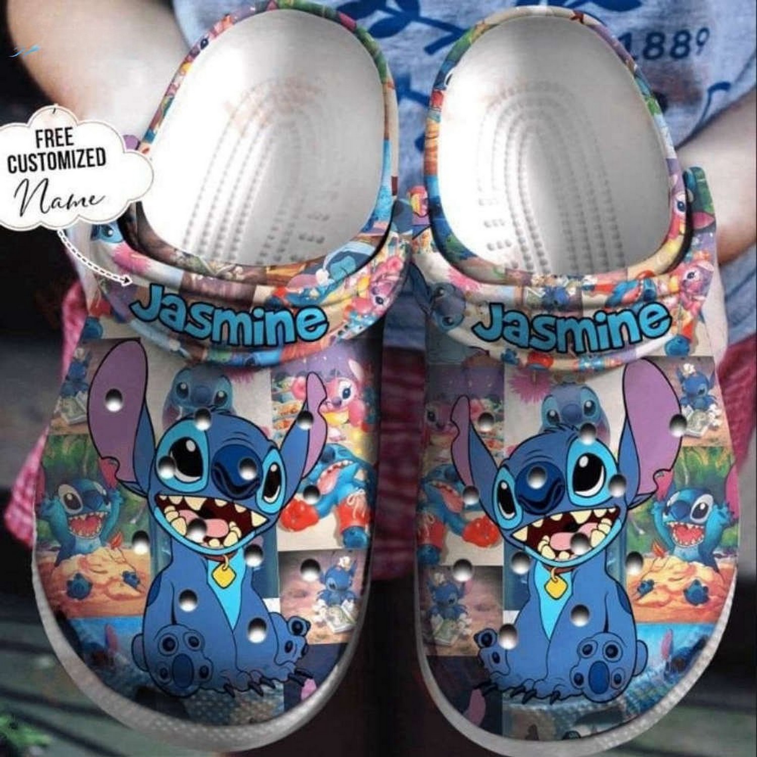 Stitch Cartoon Crocs Crocband Clogs Shoes Comfortable For Men Women and Kids