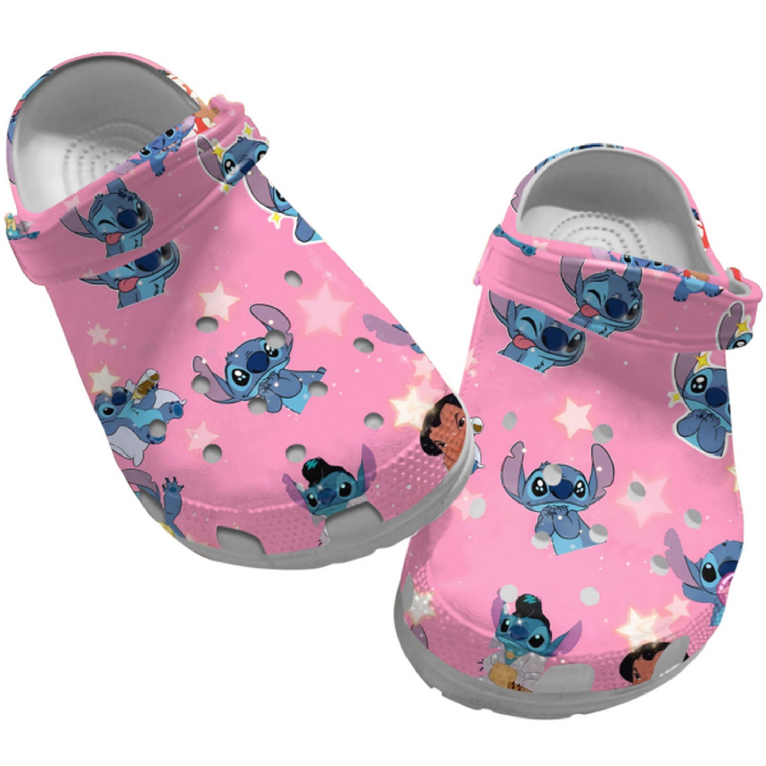Stitch Cartoon Crocs Crocband Clogs Shoes Comfortable For Men Women and Kids