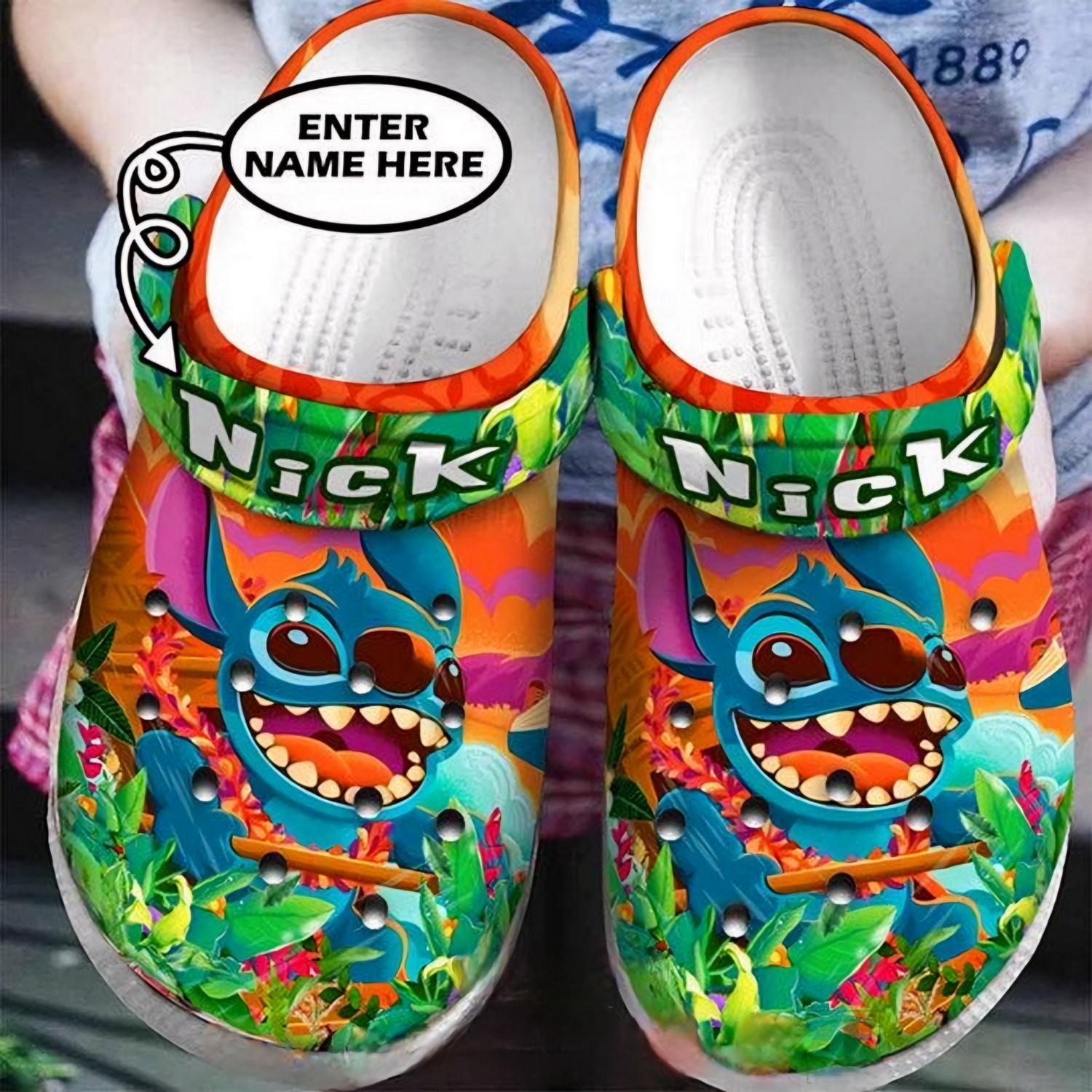 Stitch Cartoon Crocs Crocband Clogs Shoes Comfortable For Men Women and Kids