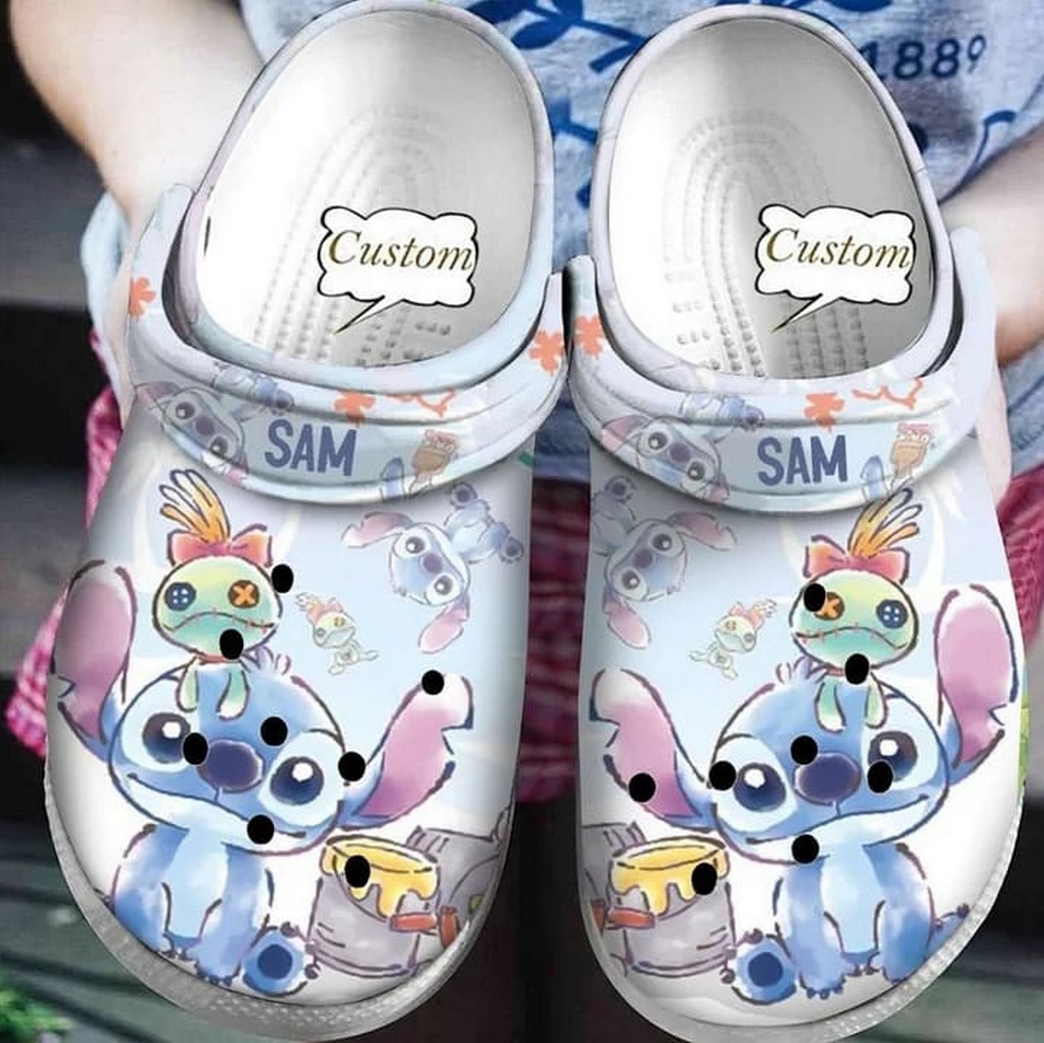 Stitch Cartoon Crocs Crocband Clogs Shoes Comfortable For Men Women and Kids