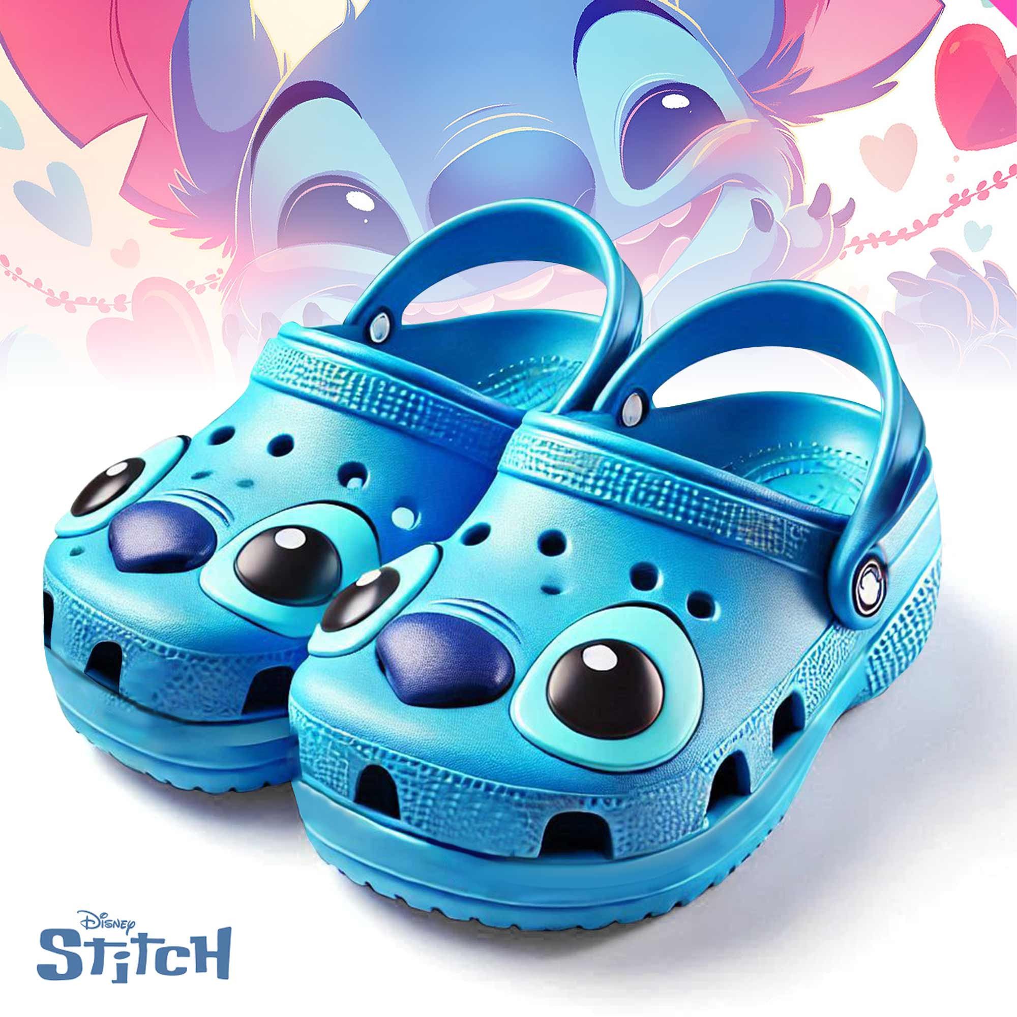 Stitch Cartoon Crocs Crocband Clogs Shoes Comfortable For Men Women and Kids