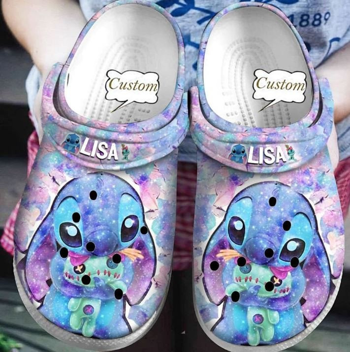 Stitch Cartoon Crocs Crocband Clogs Shoes Comfortable For Men Women and Kids