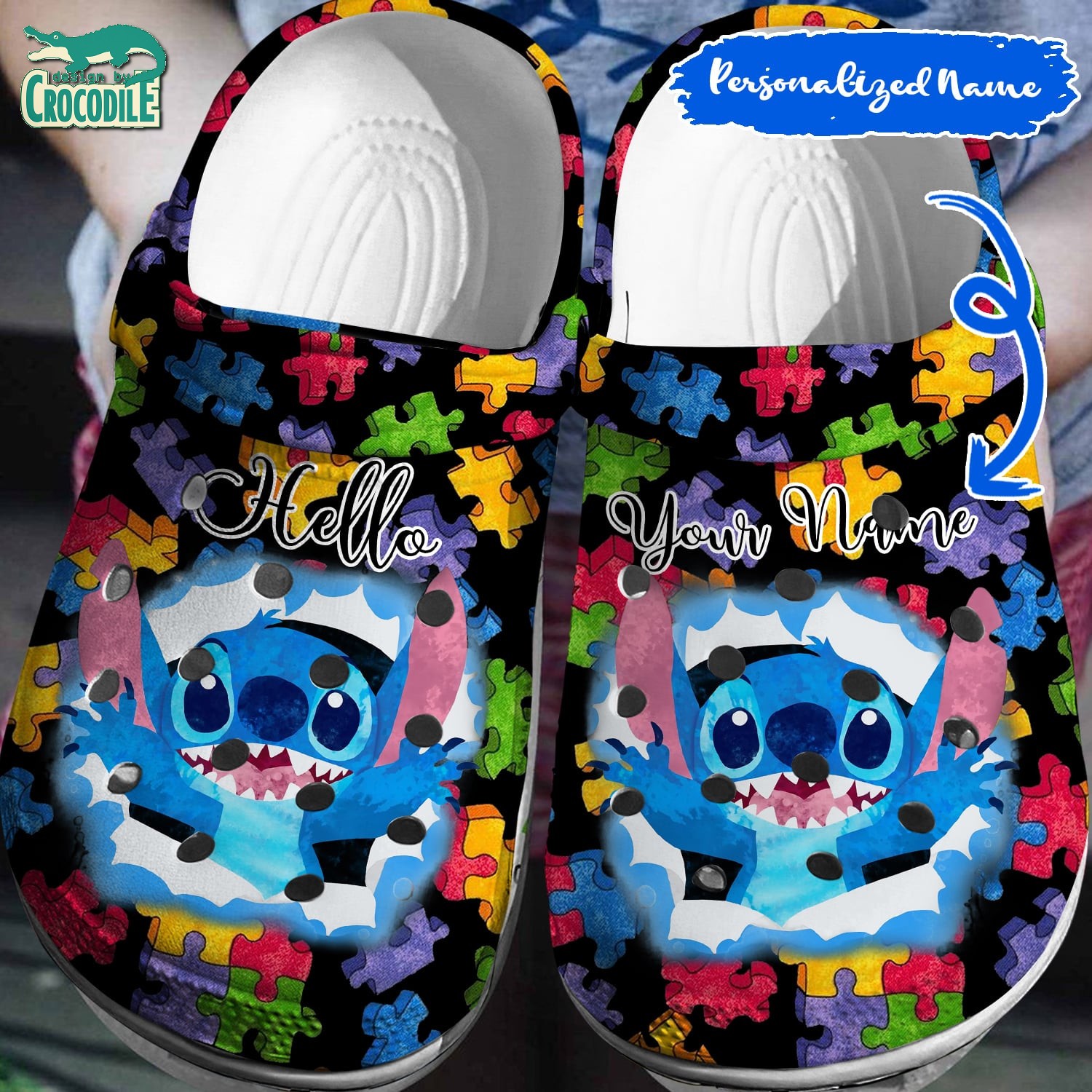 Stitch Cartoon Crocs Crocband Clogs Shoes Comfortable For Men Women and Kids