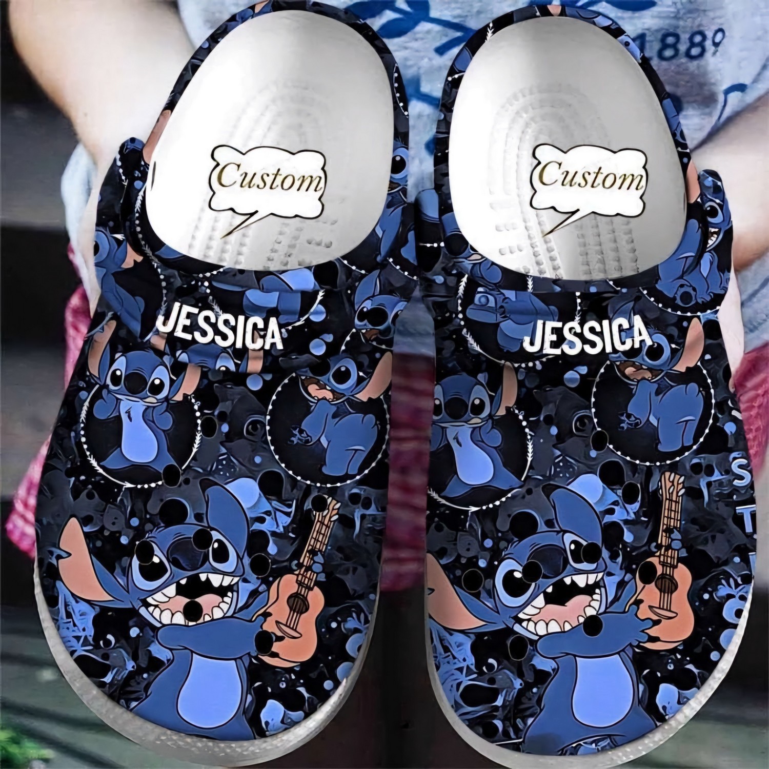 Stitch Cartoon Crocs Crocband Clogs Shoes Comfortable For Men Women and Kids