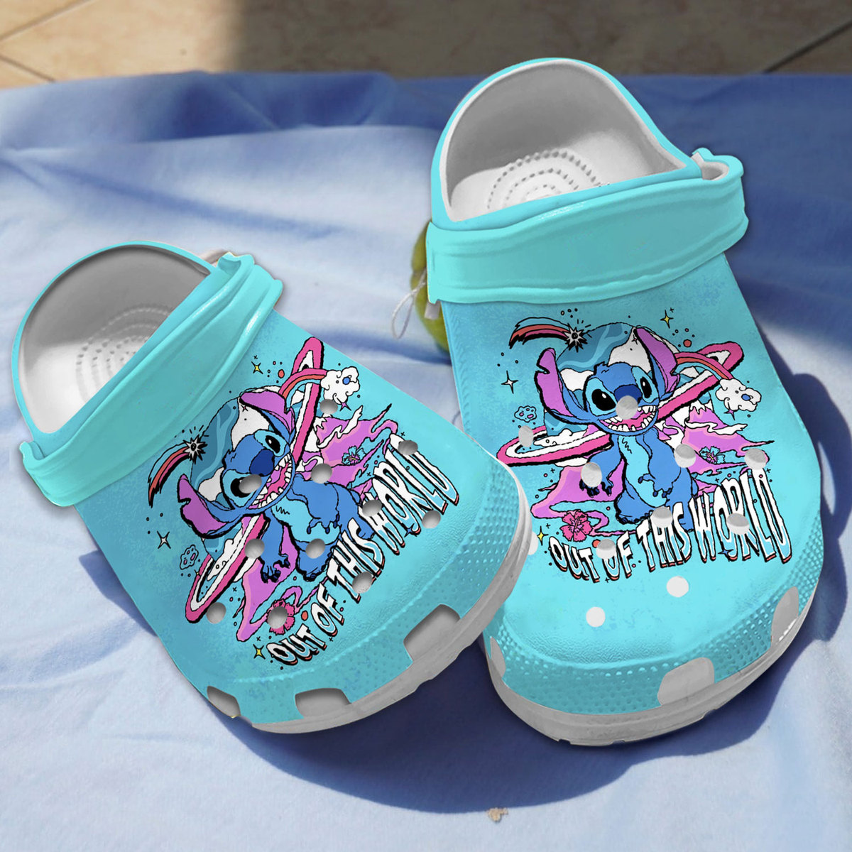 Stitch Cartoon Crocs Crocband Clogs Shoes Comfortable For Men Women and Kids