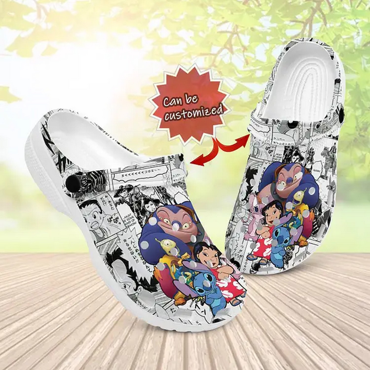 Stitch Cartoon Crocs Crocband Clogs Shoes Comfortable For Men Women and Kids