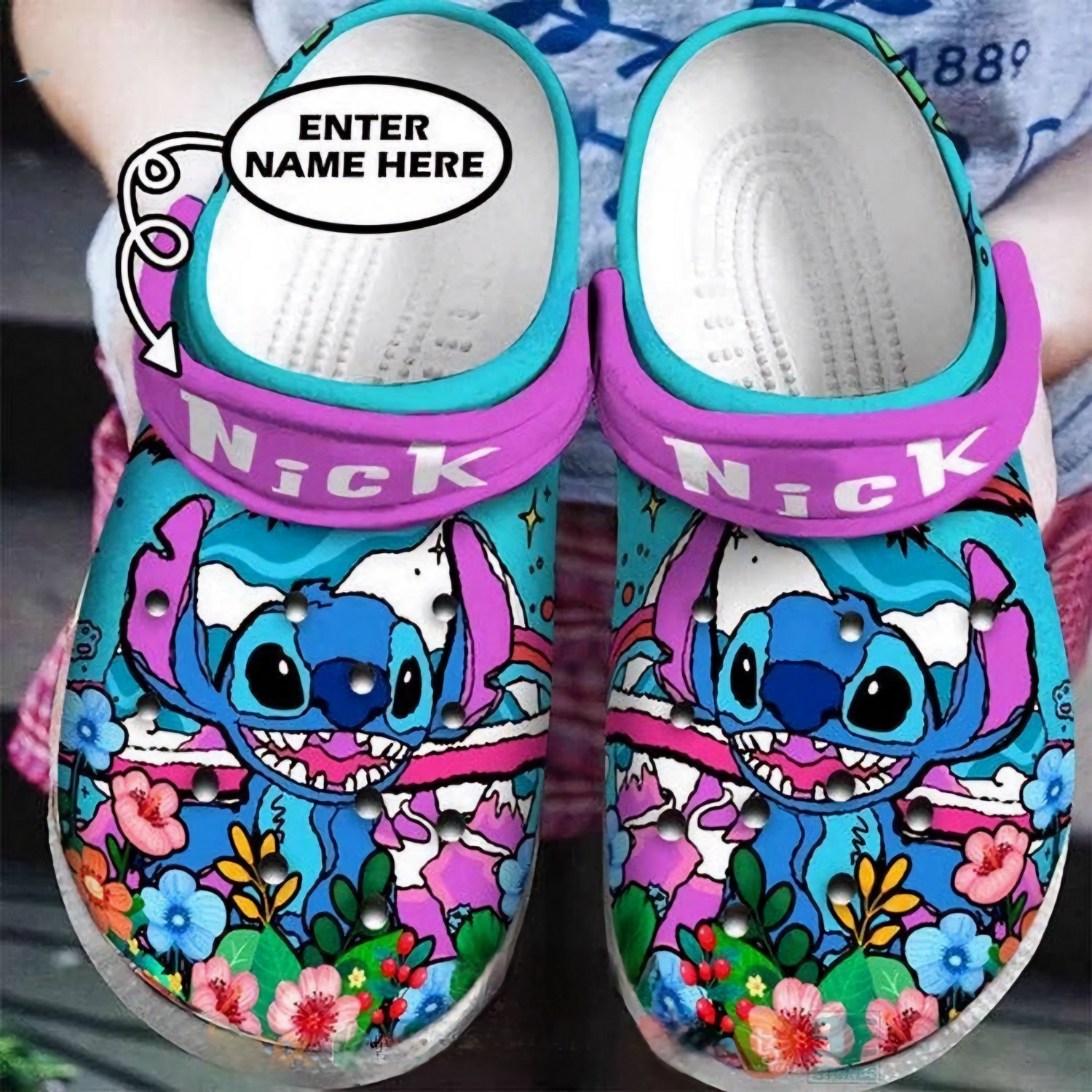 Stitch Cartoon Crocs Crocband Clogs Shoes Comfortable For Men Women and Kids