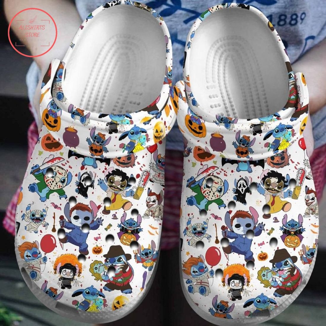 Stitch Cartoon Crocs Crocband Clogs Shoes Comfortable For Men Women and Kids