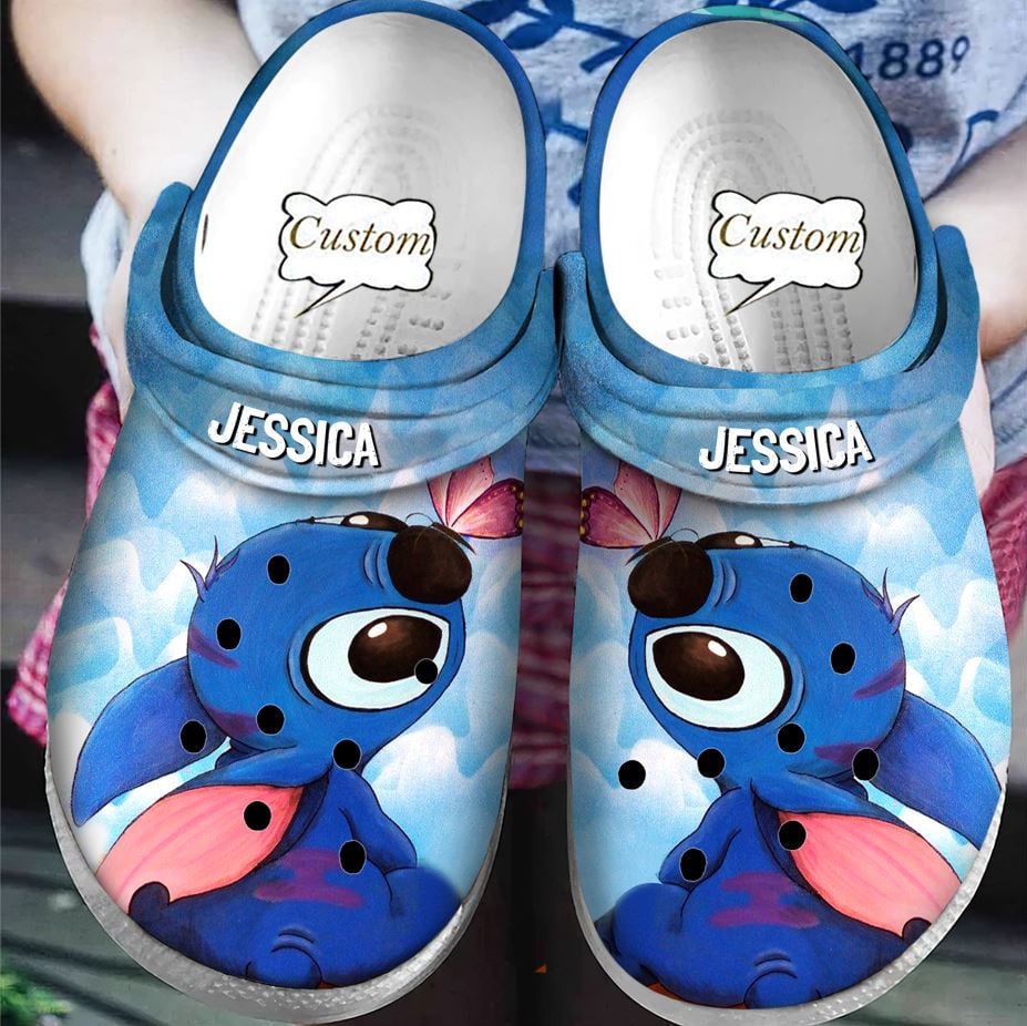 Stitch Cartoon Crocs Crocband Clogs Shoes Comfortable For Men Women and Kids