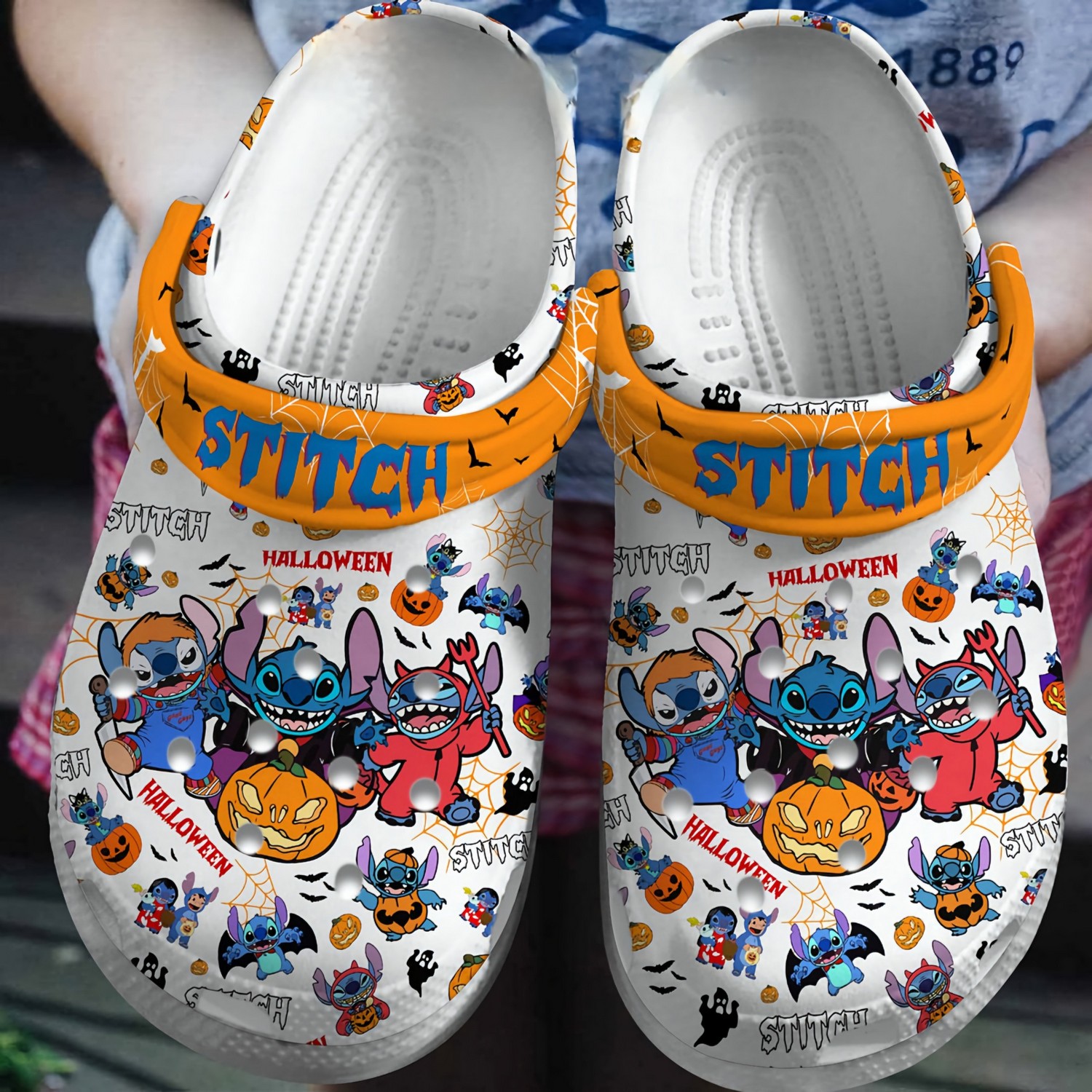 Stitch Cartoon Crocs Crocband Clogs Shoes Comfortable For Men Women and Kids