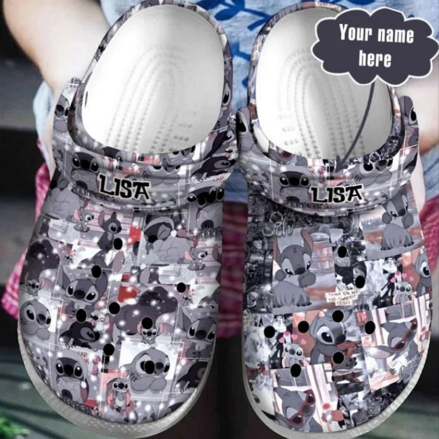 Stitch Cartoon Crocs Crocband Clogs Shoes Comfortable For Men Women and Kids