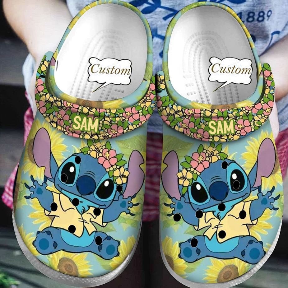Stitch Cartoon Crocs Crocband Clogs Shoes Comfortable For Men Women and Kids