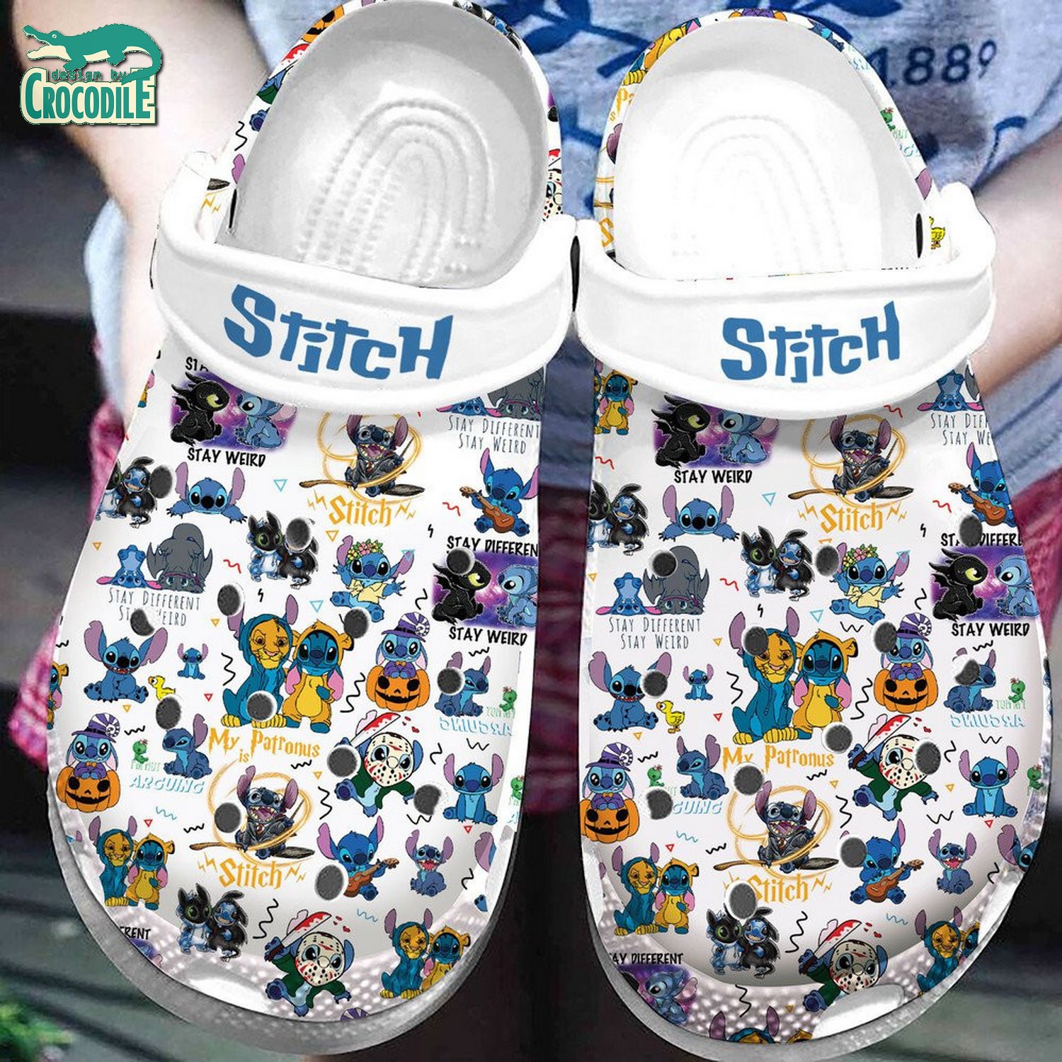 Stitch Cartoon Crocs Crocband Clogs Shoes Comfortable For Men Women and Kids