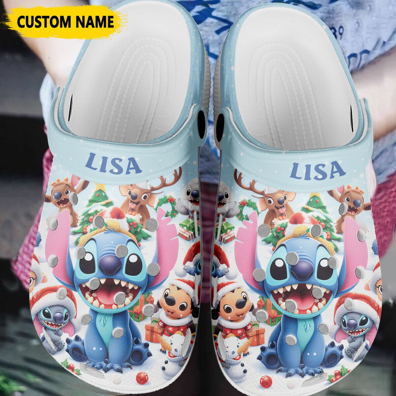 Stitch Cartoon Crocs Crocband Clogs Shoes Comfortable For Men Women and Kids
