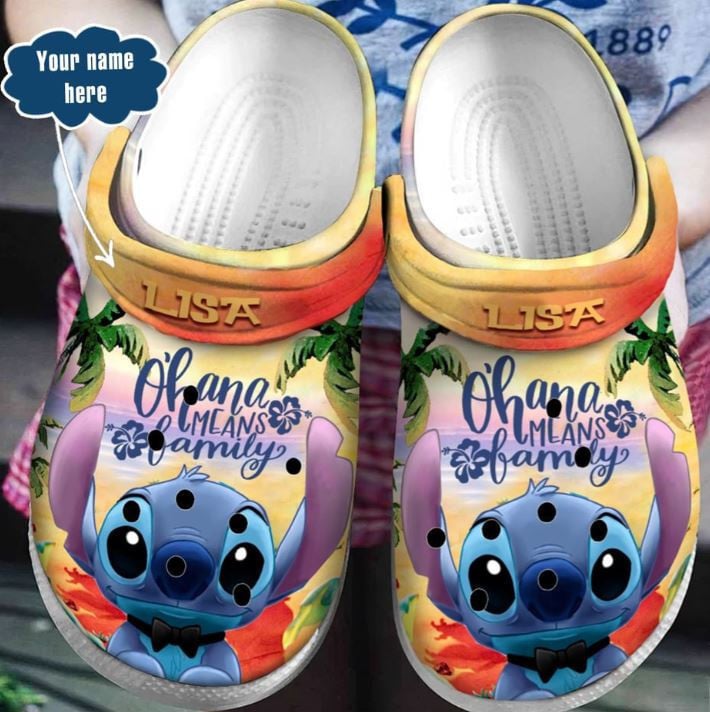 Stitch Cartoon Crocs Crocband Clogs Shoes Comfortable For Men Women and Kids