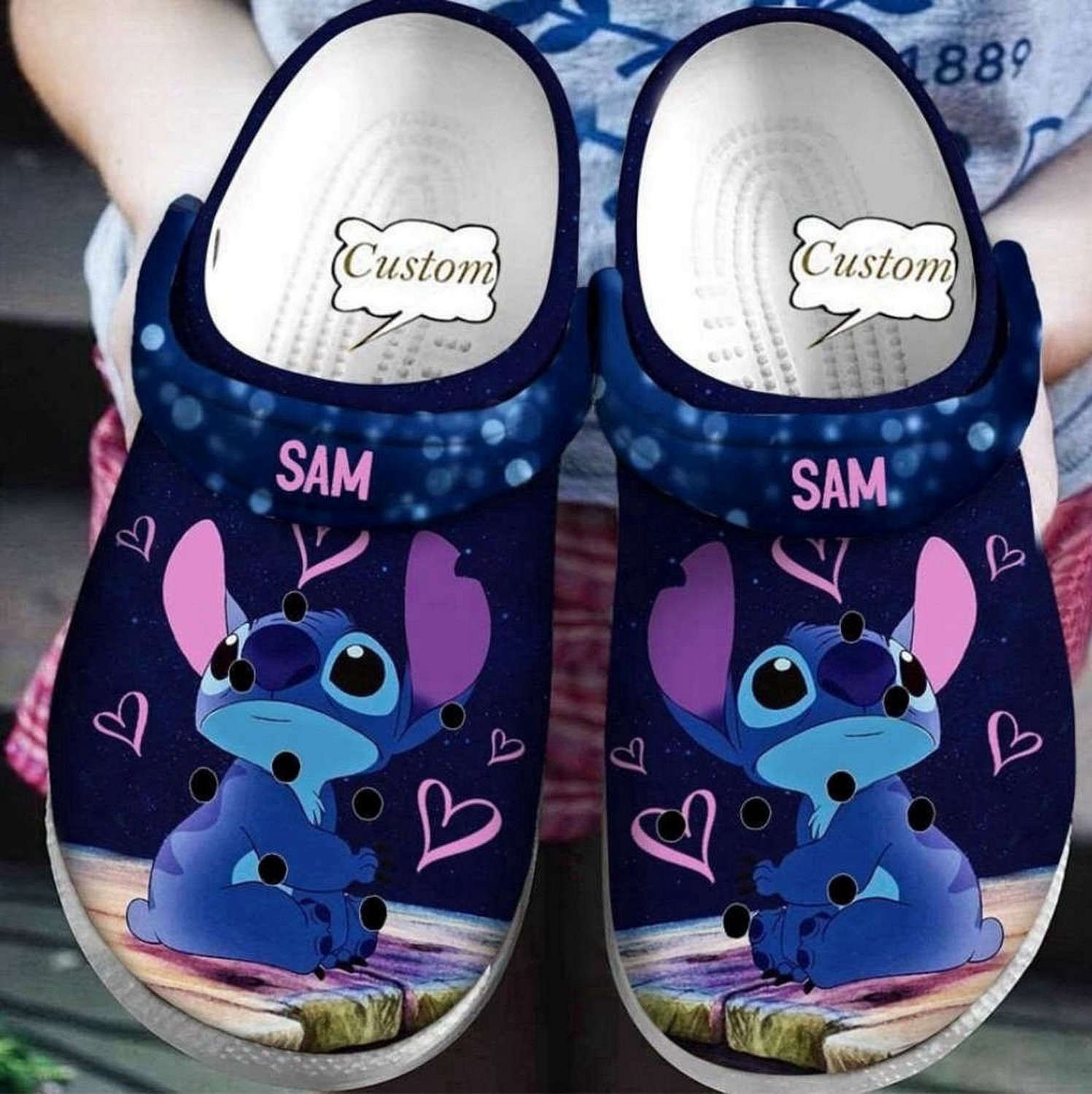 Stitch Cartoon Crocs Crocband Clogs Shoes Comfortable For Men Women and Kids