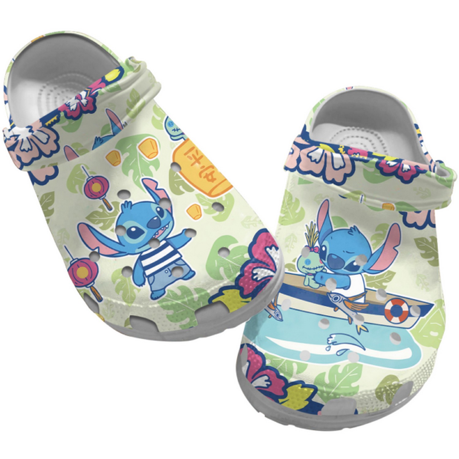 Stitch Cartoon Crocs Crocband Clogs Shoes Comfortable For Men Women and Kids