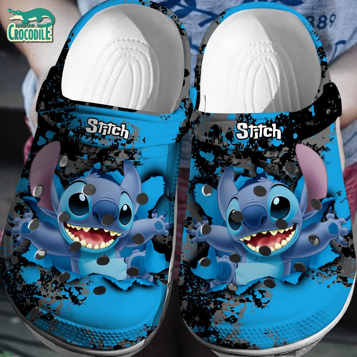 Stitch Cartoon Crocs Crocband Clogs Shoes Comfortable For Men Women and Kids