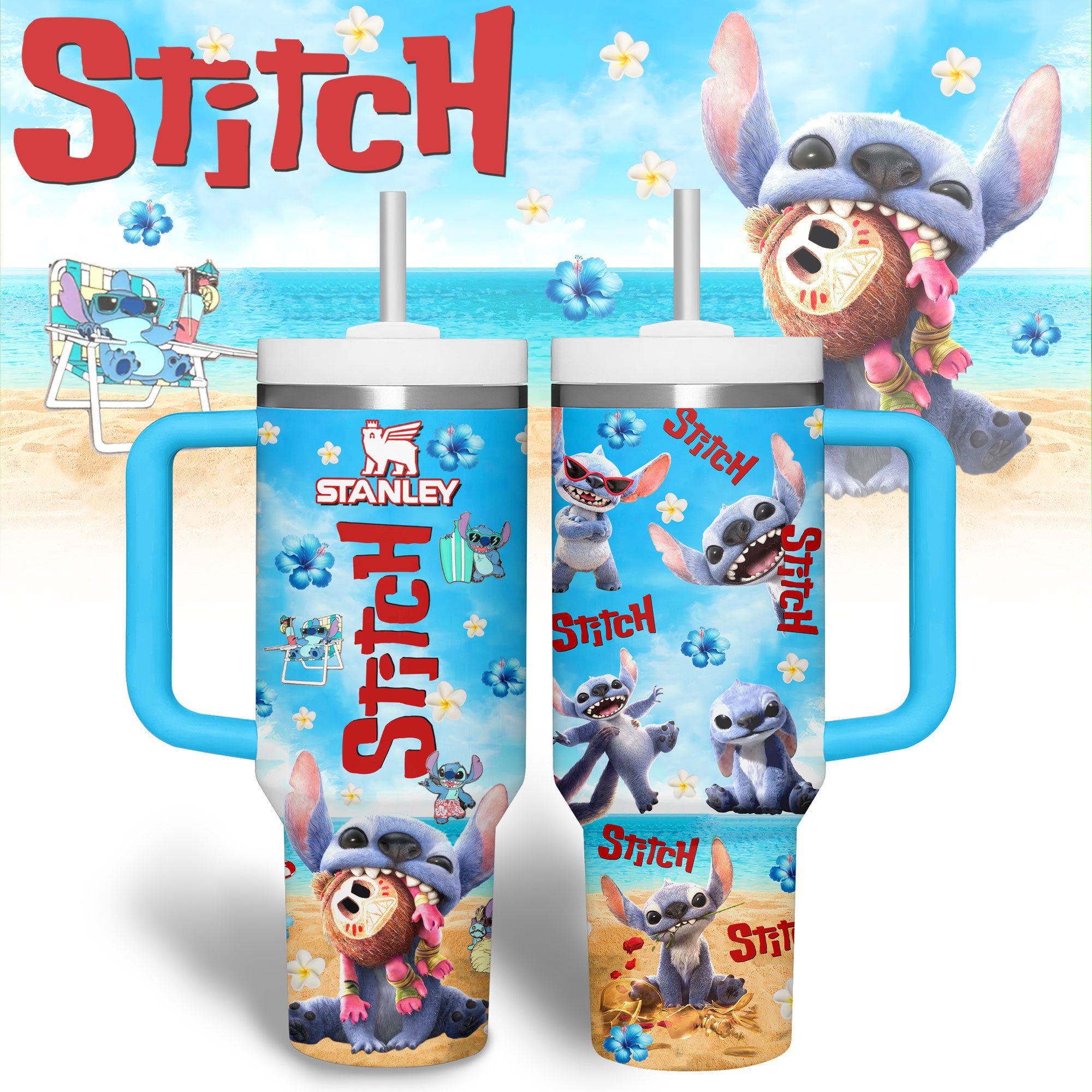 Stitch Cartoon Custom Stanley Cup 40 oz 30 oz Tumbler With HandleTVC2301179