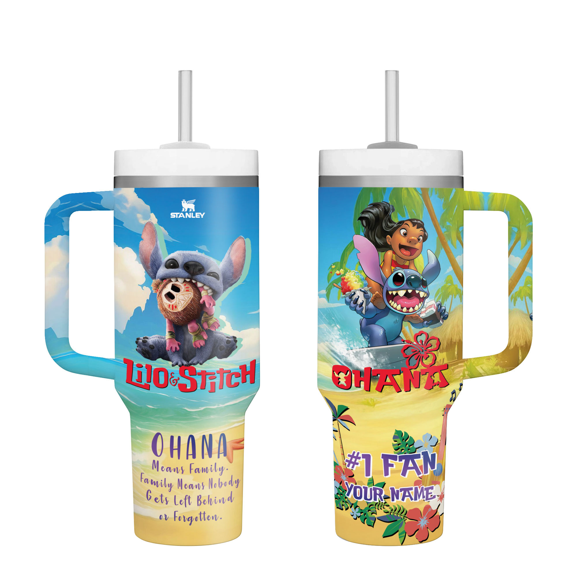 Stitch Cartoon Custom Stanley Cup 40 oz 30 oz Tumbler With HandleTVC2301181 - Image 2