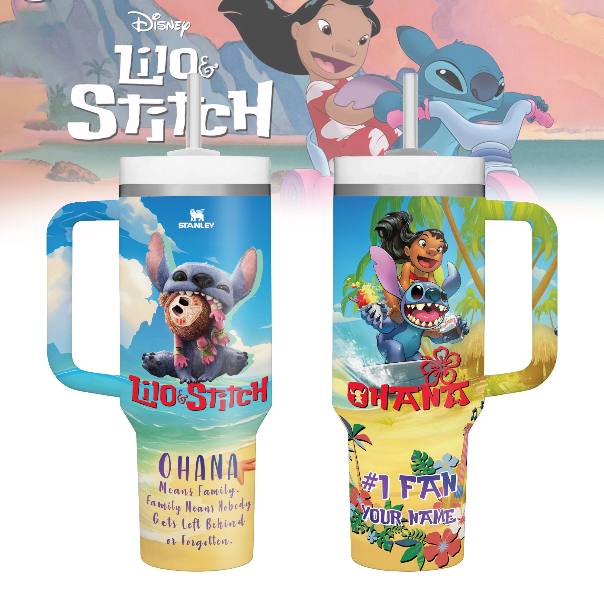 Stitch Cartoon Custom Stanley Cup 40 oz 30 oz Tumbler With HandleTVC2301181