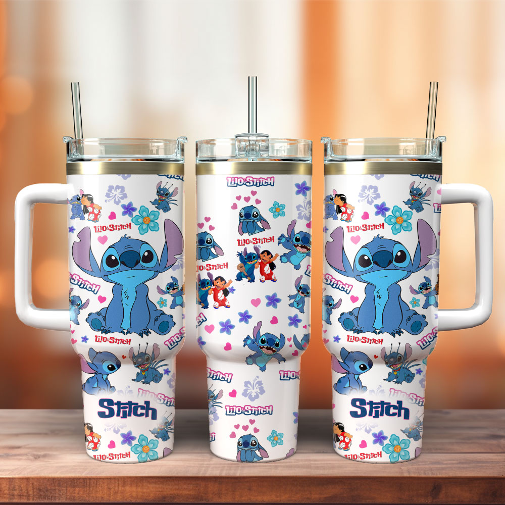 Stitch Cartoon Custom Stanley Cup 40 oz 30 oz Tumbler With HandleTVC2301292