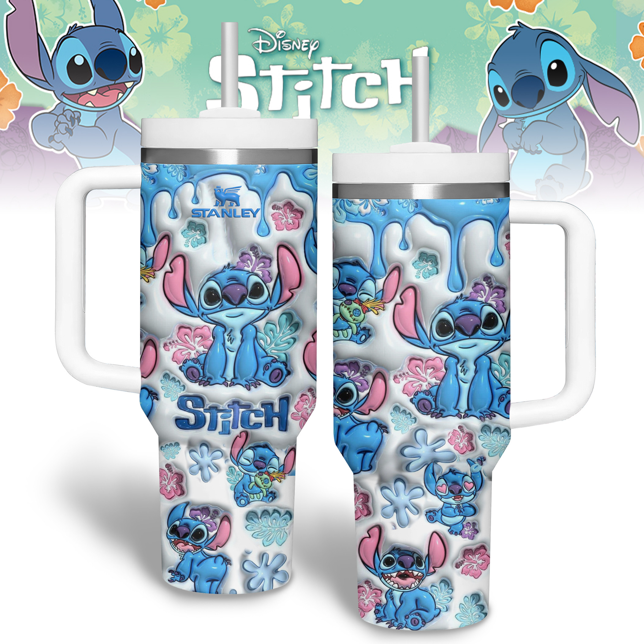 Stitch Cartoon Custom Stanley Cup 40 oz 30 oz Tumbler With HandleTVC2301339