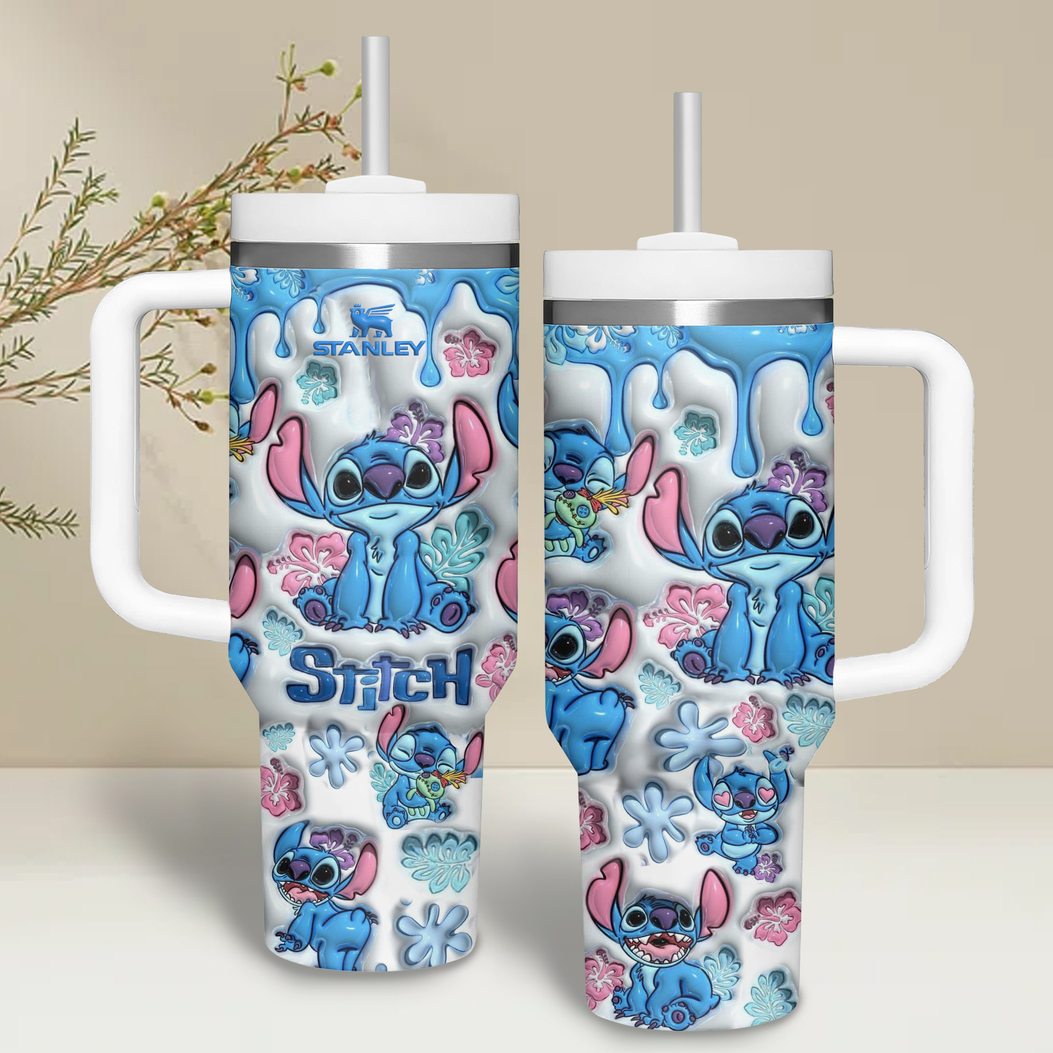 Stitch Cartoon Custom Stanley Cup 40 oz 30 oz Tumbler With HandleTVC2301339 - Image 3