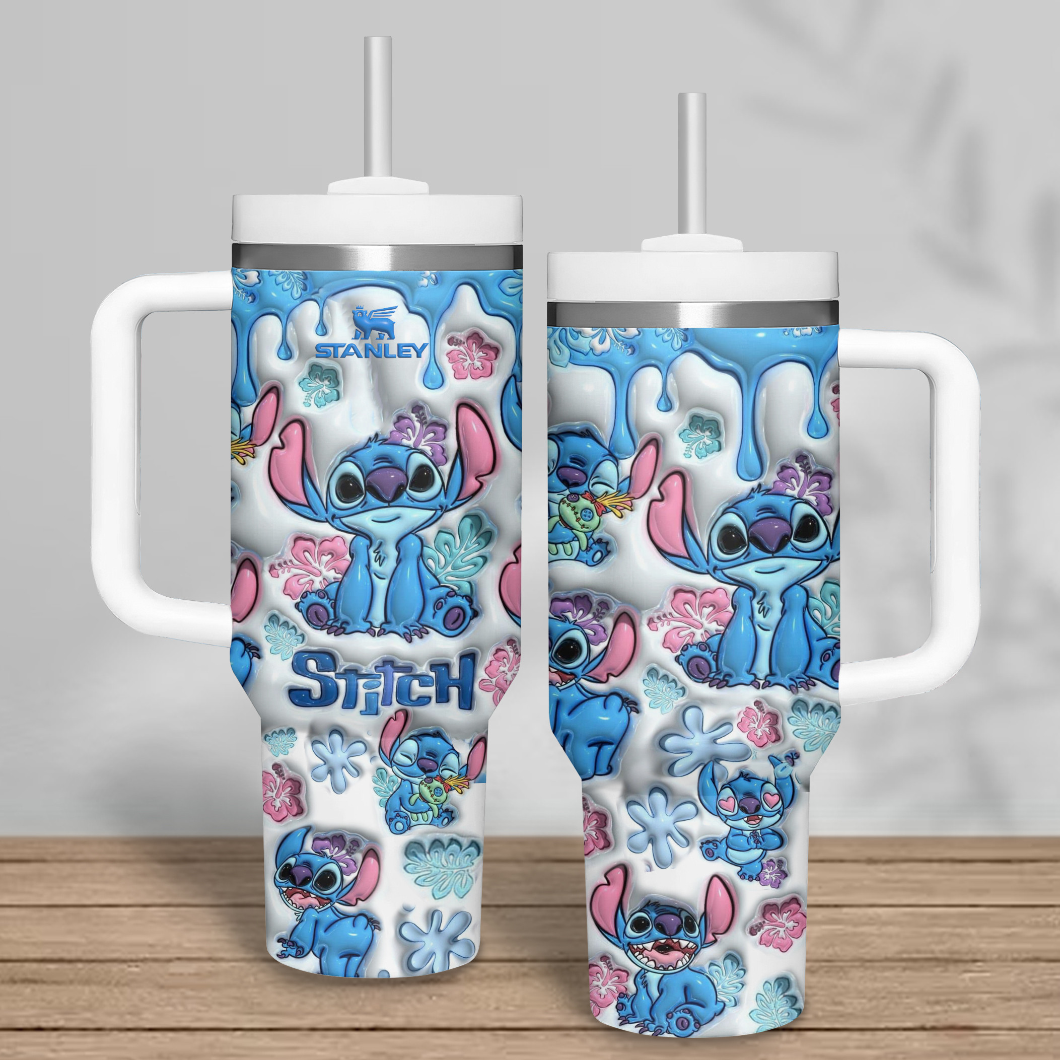 Stitch Cartoon Custom Stanley Cup 40 oz 30 oz Tumbler With HandleTVC2301339 - Image 2