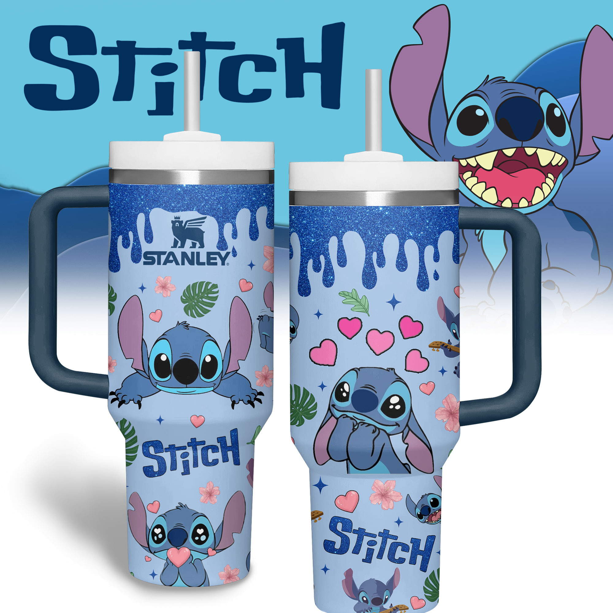Stitch Cartoon Custom Stanley Cup 40 oz 30 oz Tumbler With HandleTVC2301339