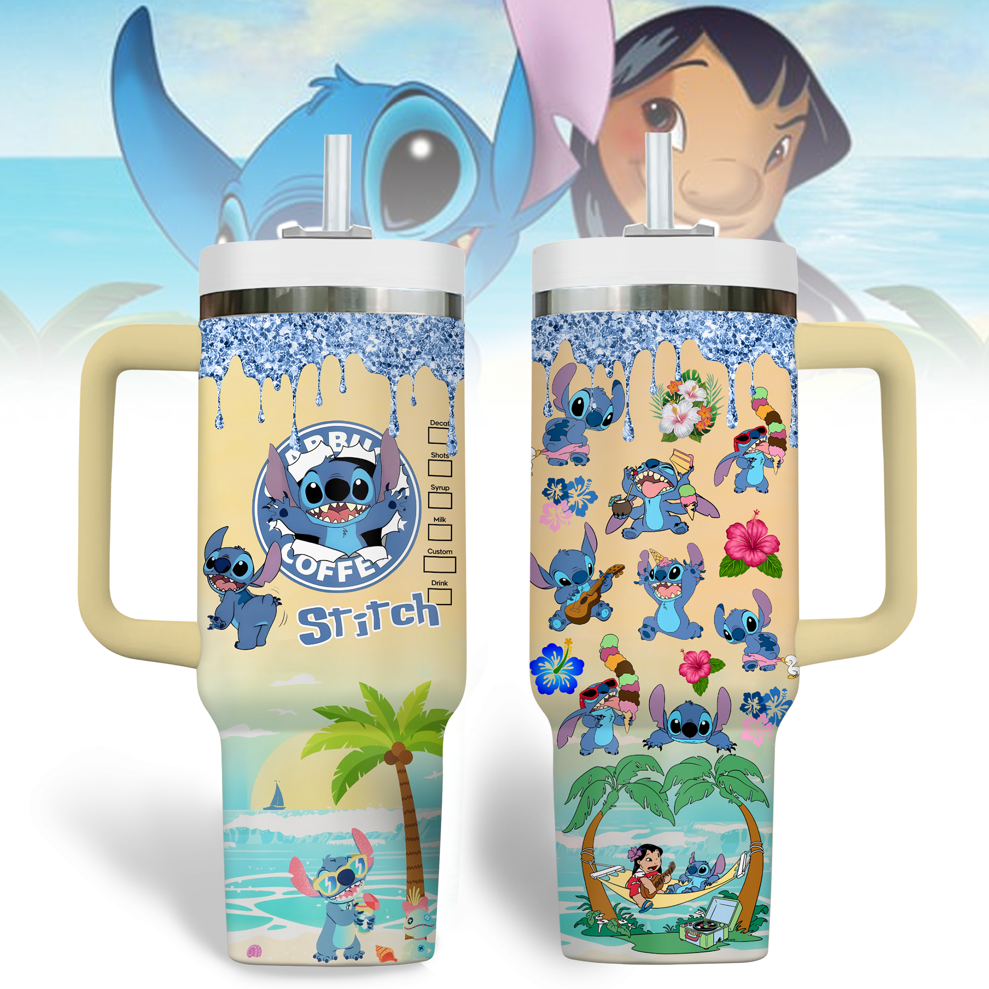 Stitch Cartoon Custom Stanley Cup 40 oz 30 oz Tumbler With HandleTVC2301344