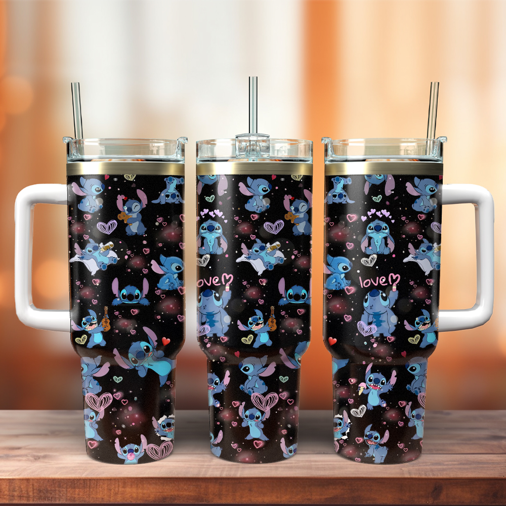 Stitch Cartoon Custom Stanley Cup 40 oz 30 oz Tumbler With HandleTVC2301484
