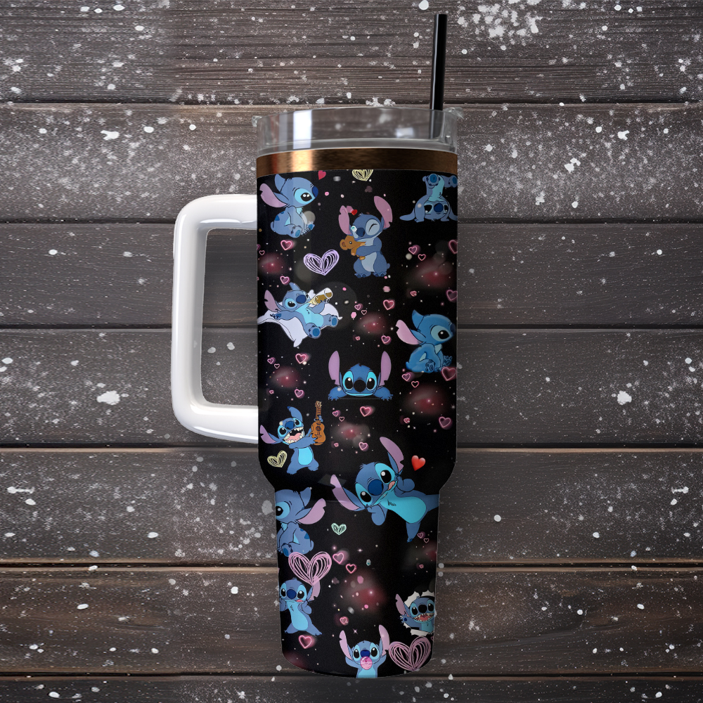 Stitch Cartoon Custom Stanley Cup 40 oz 30 oz Tumbler With HandleTVC2301484 - Image 3