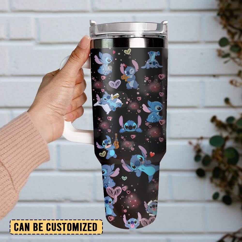 Stitch Cartoon Custom Stanley Cup 40 oz 30 oz Tumbler With HandleTVC2301484 - Image 2
