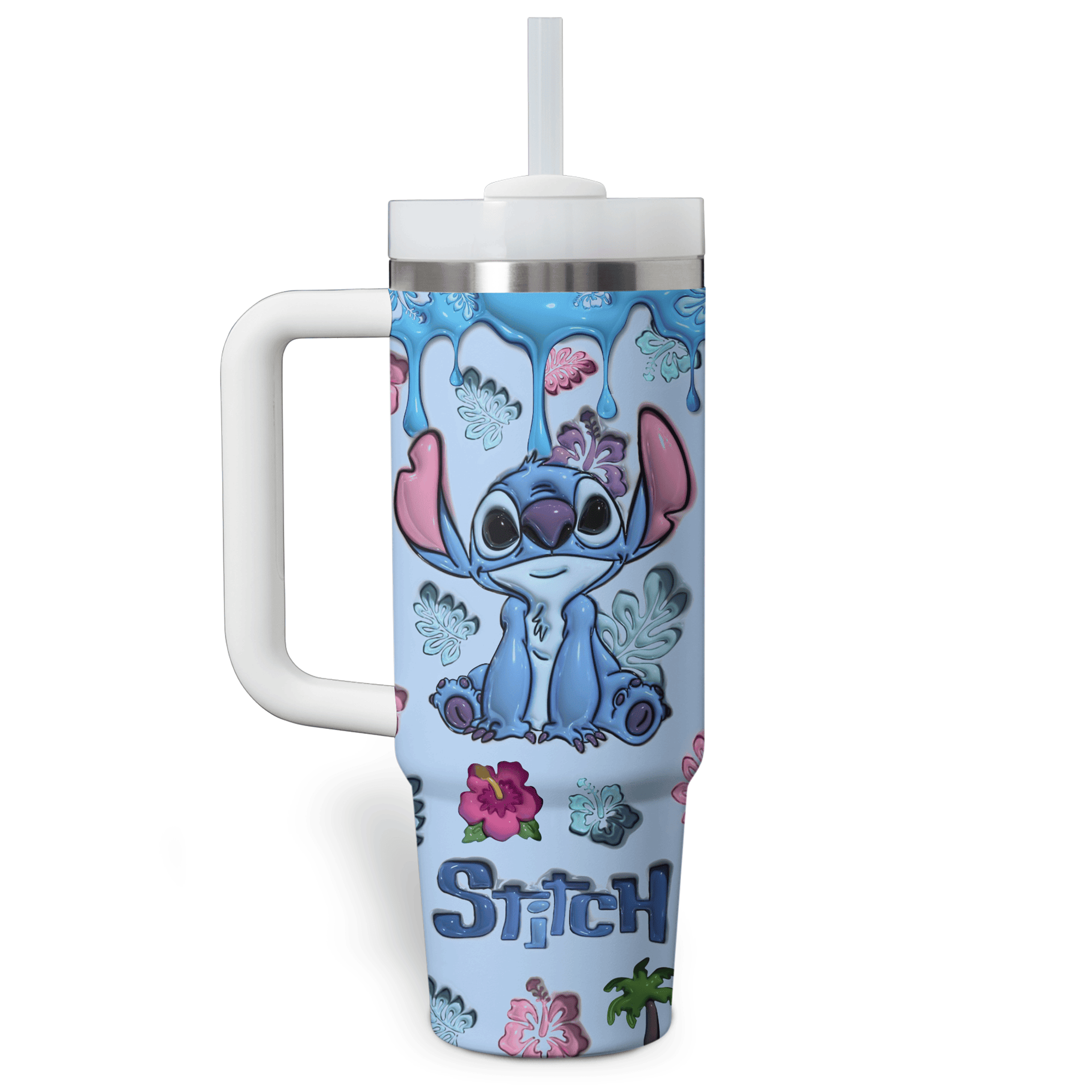 Stitch Cartoon Custom Stanley Cup 40 oz 30 oz Tumbler With HandleTVC2301696 - Image 2