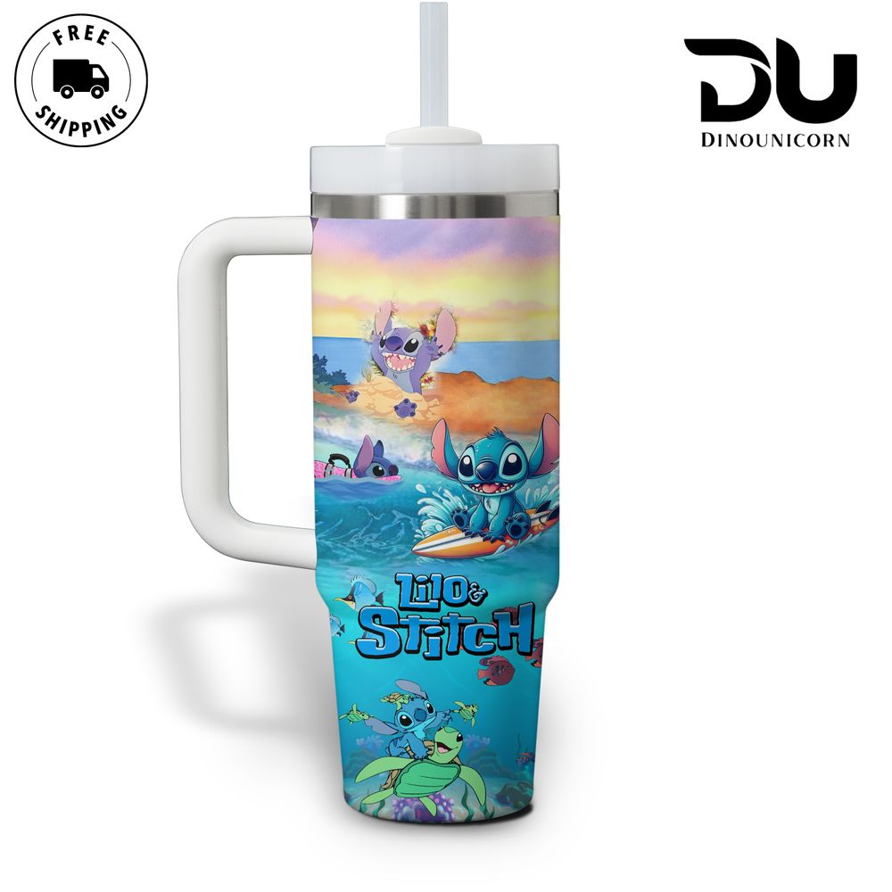 Stitch Cartoon Custom Stanley Cup 40 oz 30 oz Tumbler With HandleTVC2301709 - Image 2