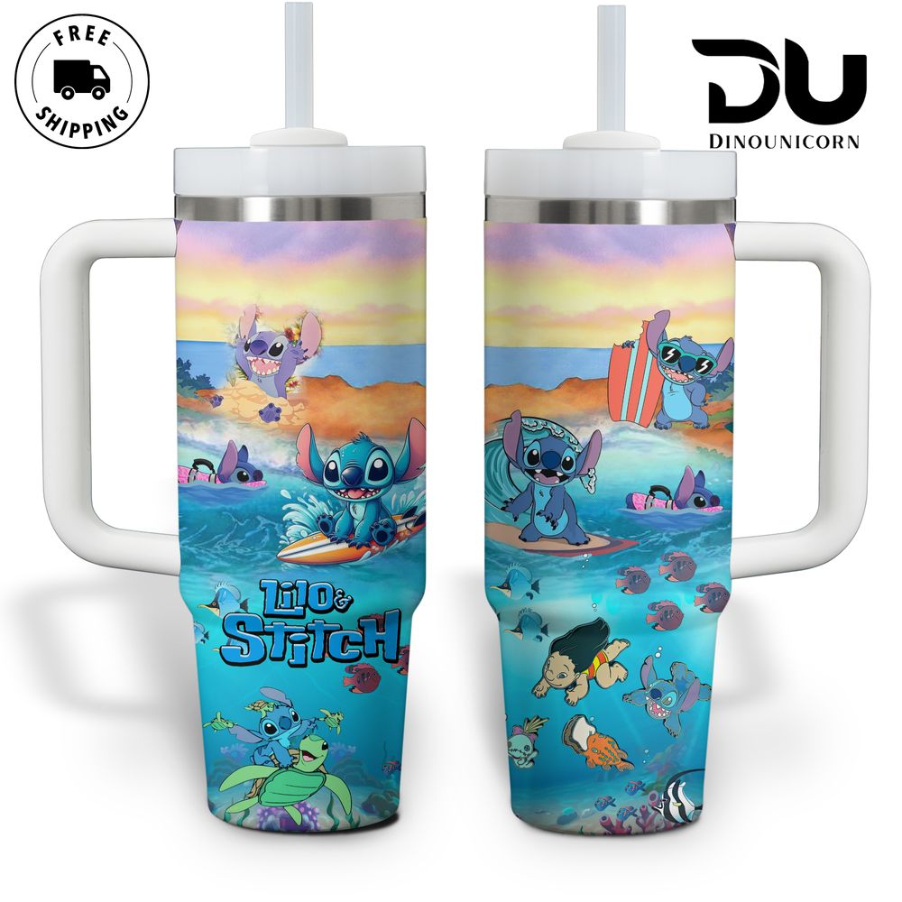 Stitch Cartoon Custom Stanley Cup 40 oz 30 oz Tumbler With HandleTVC2301709 - Image 3