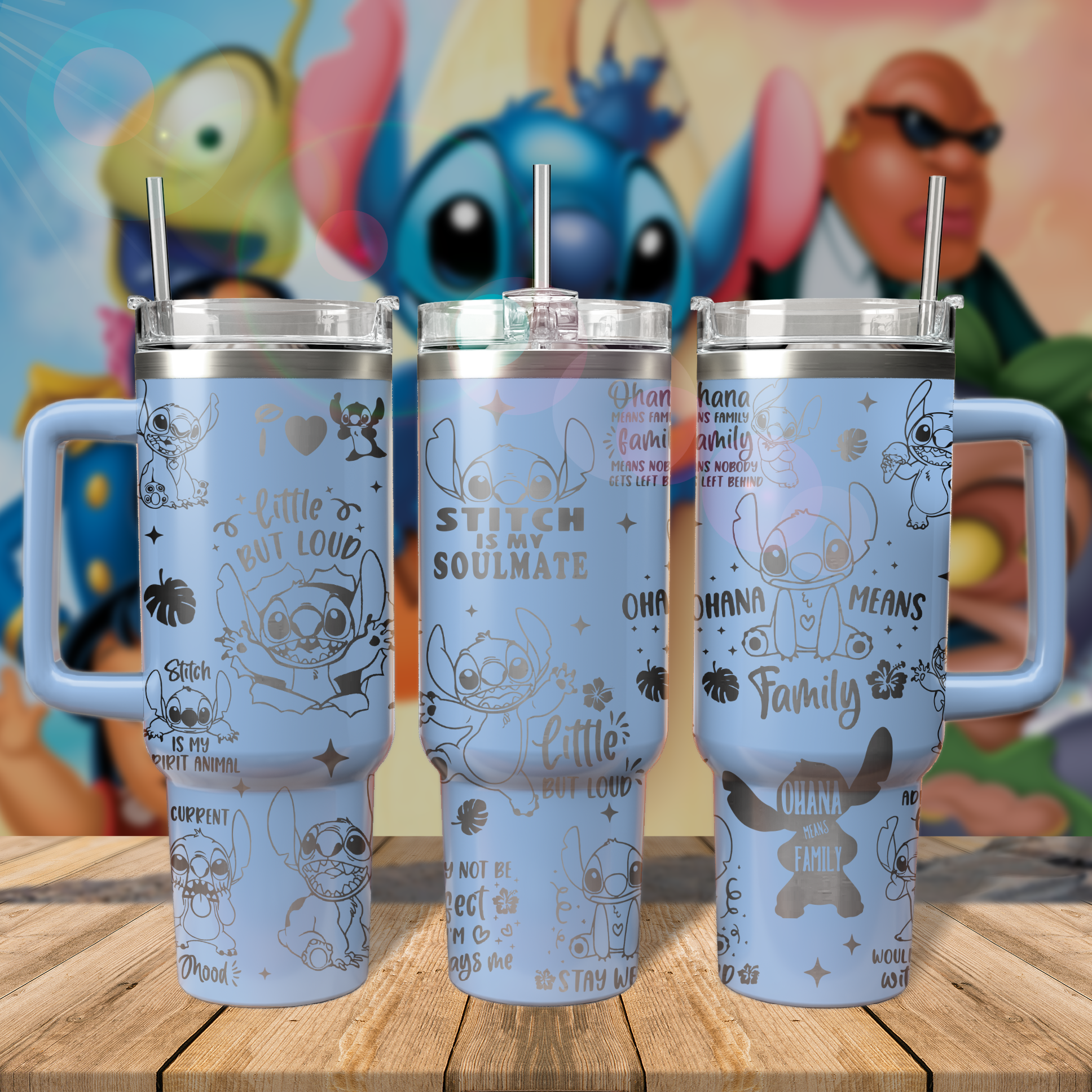 Stitch Cartoon Custom Stanley Cup 40 oz 30 oz Tumbler With HandleTVC2301805
