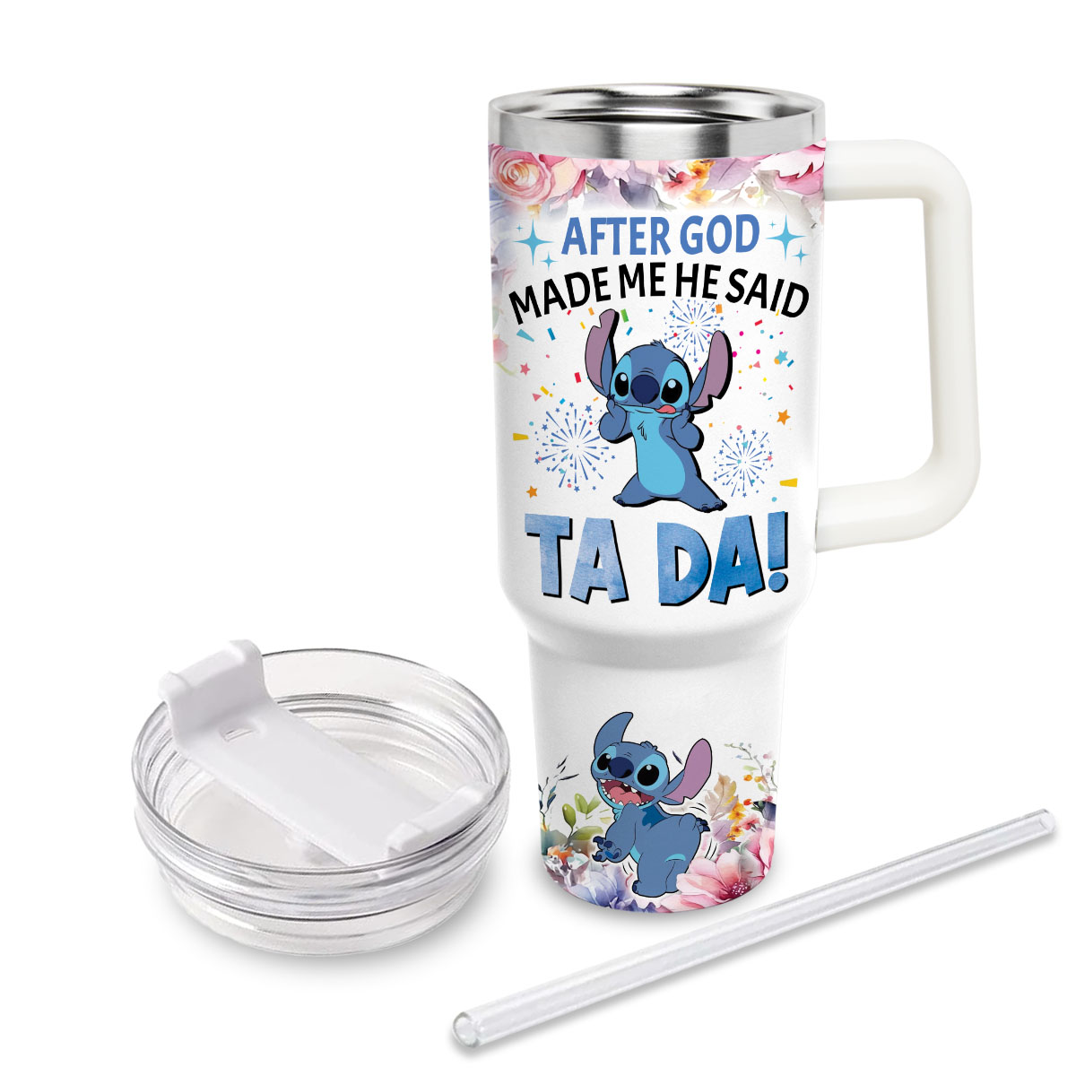 Stitch Cartoon Custom Stanley Cup 40 oz 30 oz Tumbler With HandleTVC2301810 - Image 3